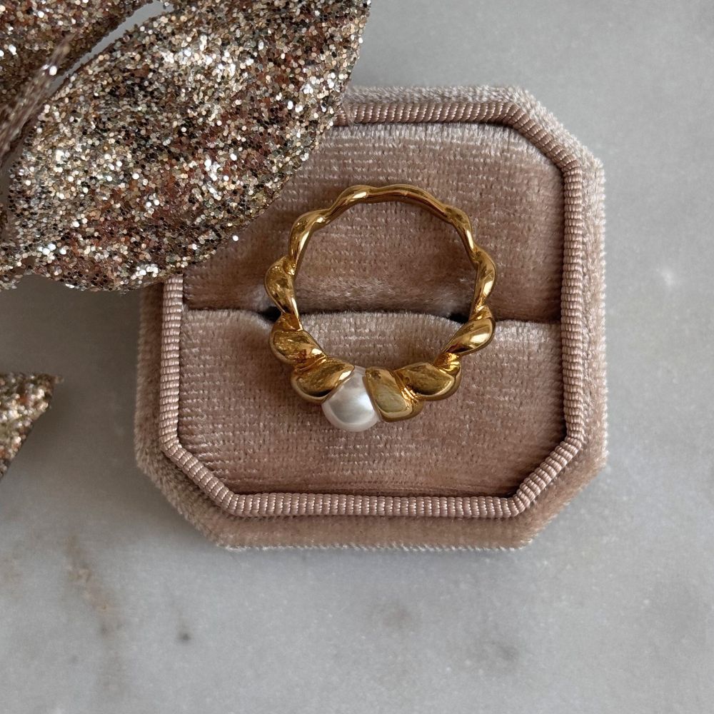 PEARL - CROISSANT - RING 18K