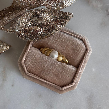 PEARL - CROISSANT - RING 18K