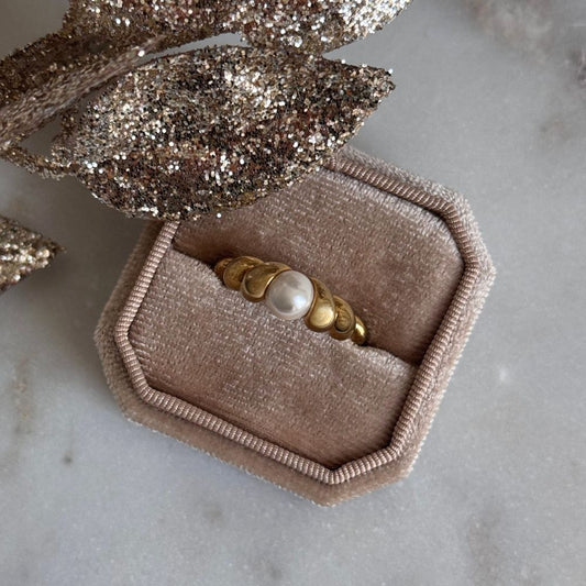 PEARL - CROISSANT - RING 18K