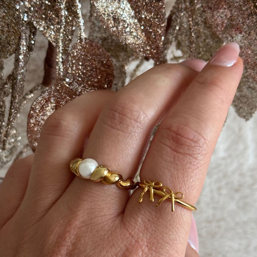 PEARL - CROISSANT - RING 18K